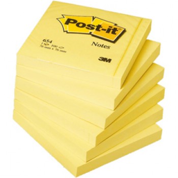 Blocco foglietti - 654 - 76 x 76 mm - giallo Canary - 100 fogli - Post-it