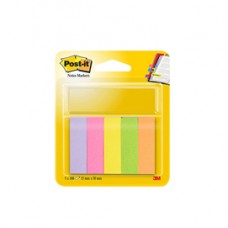 Segnapagina Post-it in carta - 670-5 - 15 x 50 mm - 5 colori Neon - Post-it - conf. 500 pezzi
