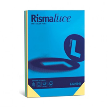 Carta Rismaluce - A3 - 200 gr - mix 8 colori - Favini - conf. 125 fogli
