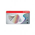 Pastello Aquacolor 1612 - tratto 2,80 mm - colori assortiti - Stabilo - astuccio in metallo 12 pezzi