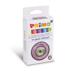 Gessetti tondi - ø 9x80 mm - colorati - Primo - Scatola 10 gessetti tondi