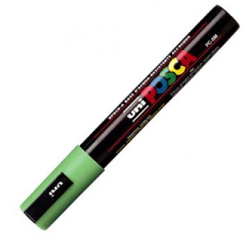 Marcatore a base d'acqua Uni Posca PC5M  - punta  tonda media da 1,8mm a 2,5mm - verde chiaro - Uni Mitsubishi