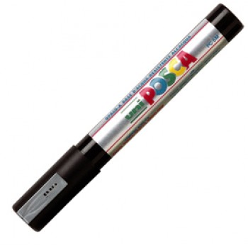 Marcatore a base d'acqua Uni Posca PC5M  - punta  tonda media da 1,8mm a 2,5mm - argento - Uni Mitsubishi