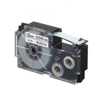 Nastro - 12 mm x 8 mt - nero/ trasparente - Casio