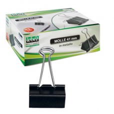 Molla Double Clips - 4,1 cm - nero - Lebez - conf. 12 pezzi Molla Double Clips - 4,1 cm - nero - Lebez - conf. 12 pezzi