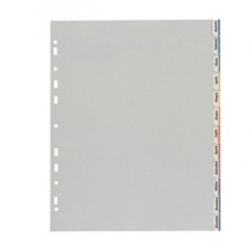 Separatore - 12 tacche personalizzabili - PP - 22x30 cm - grigio - Favorit