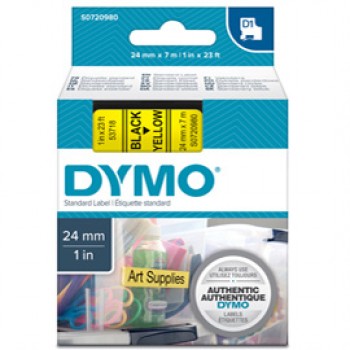Nastro D1 standard 537180 - 24 mm x 7 mt - PL - nero/giallo - Dymo