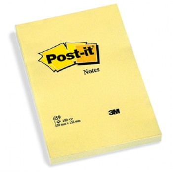 Blocco foglietti - 659 - 102 x 152 mm - giallo Canary - 100 fogli - Post-it