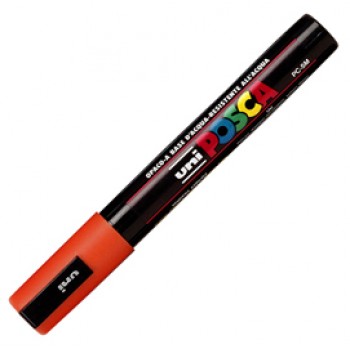 Marcatore a base d'acqua Uni Posca PC5M - punta tonda media da 1,8mm a 2,5mm - arancione  - Uni Mitsubishi