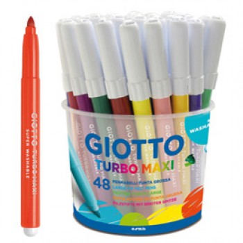 Pennarelli Turbomaxi - punta ø5mm - colori assortiti - Giotto - barattolo 48 pezzi