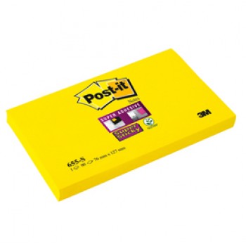 Blocco foglietti Post-it Super Sticky - 655-S - 76 x 127 mm - giallo oro - 90 fogli - Post-it