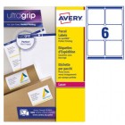 Etichette adesive L7166 - in carta - angoli arrotondati - laser - permanenti - 99,1 x 93,1 mm - 6 et/fg - 100 fogli - bianco - Avery