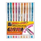 Roller gel colorati - colori glitter - Koh.I.Noor - astuccio 10 roller