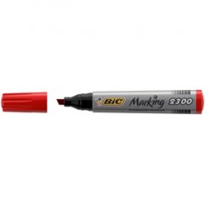 Marcatori permanente Marking a base d'alcool - punta scalpello da 3,70mm a 5,50mm - rosso - Bic - conf. 12 pezzi