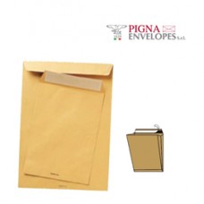 Busta a sacco Multi Strip Large - soffietti laterali - strip adesivo - 25 x 35,3 x 4 cm - 120 gr - carta riciclata FSC - avana - Pigna Envelopes - conf. 250 pezzi