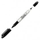 Marcatore Permanente Twin tip doppia punta - una punta fine 1,0mm - una punta extra fine 0,5mm - nero - Sharpie