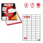 Etichette adesive C/555 - in carta - permanenti - 52,5 x 21,2 mm - 56 et/fg - 100 fogli - bianco - Markin