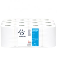 Asciugamani in rotolo mini Centrefeed - 2 veli - 18 gr - diametro 14,5 cm - 21 cm x 76,65 mt - 210 strappi - bianco - Papernet