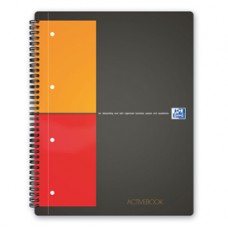 Blocco spiralato International Activebook - 1 rigo con margine - 240 x 297mm - 80gr - 80 fogli - Oxford