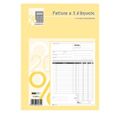 Blocco fatture 3 aliquota Iva - 50 fogli 2 copie autoricalcanti - 29,7 x 21cm - Edipro