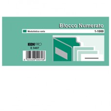 Blocchi numerati (1/1000) - 5 colori assortiti - 6 x 13 cm - Edipro