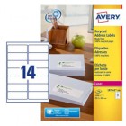 Etichette adesive - in carta riciclata - permanenti - 99,1 x 38,1 mm - 14 et/fg - 100 fogli - bianco - Avery