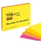 Blocco foglietti Post-it Super Sticky Meeting Notes - 6845-SSP - 203 x 152 mm - giallo/rosa neon - 45 fogli - Post-it