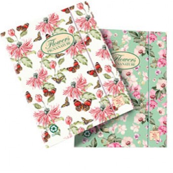 Cartella con elastico Nature Flowers - 26 x 34,5 cm - 3lembi - Pigna