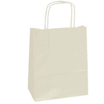 Shopper Twisted - maniglie cordino - 22 x 10 x 29 cm - carta kraft - avorio - Mainetti Bags - conf. 25 sacchetti