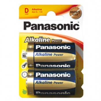 Pila Torcia D - 1,5V - alcalina - Panasonic - blister 2 pezzi
