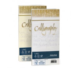 Buste Calligraphy Lino - 110 x 220 mm - 120 gr - bianco 01 - Favini - conf. 25 pezzi