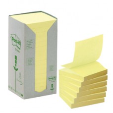 Blocco Post-it Z Notes Green - R330-1T - 76 x 76 mm - 100% riciclabile - giallo - 100 fogli - Post-it