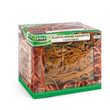 Elastici - misure assortite - 500 gr - caucciù - avana - Lebez Elastici - misure assortite - 500 gr - caucciù - avana - Lebez