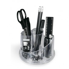 Desk set girevole portatutto - plexiglass - 13x16x12 cm - accessori inclusi - trasparente - Lebez Desk set girevole portatutto - plexiglass - 13x16x12 cm - accessori inclusi - trasparente - Lebez