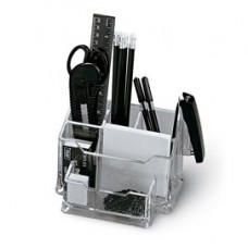 Portatutto da banco - plexiglass - 19x12x10 cm - accessori inclusi - trasparente - Lebez Portatutto da banco - plexiglass - 19x12x10 cm - accessori inclusi - trasparente - Lebez