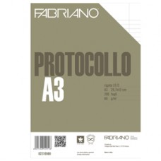 Foglio protocollo - A4 - 1 rigo c/margine - 60 gr - Fabriano - conf. 200 pezzi