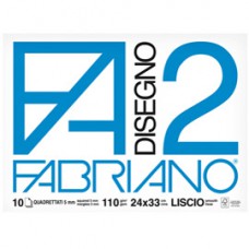 Album F2 - 24x33cm - 10 fogli - 110gr - quadretto 5mm - punto metallo - Fabriano