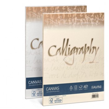 Carta Calligraphy Canvas - A4 - 100 gr - bianco 01 - Favini - conf. 50 fogli