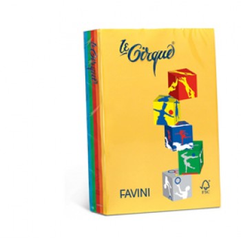 Carta Le Cirque - A4 - 80 gr - mix 4 colori intensi - Favini - conf. 200 fogli