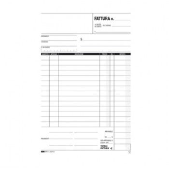 Blocco fattura 1 aliquota - 33 fogli 3 copie autoricalcanti - 23 x 14,8cm - Edipro Blocco fattura 1 aliquota - 33 fogli 3 copie autoricalcanti - 23 x 14,8cm - Edipro