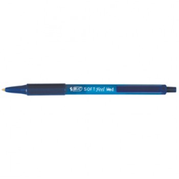 Penne a sfera a scatto Soft Feel - punta 1,0mm - blu - Bic - conf. 12 pezzi