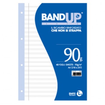 Ricambi BandUp forati rinforzati - A4 - rigo di 1a - 40 fogli - 90gr - BM