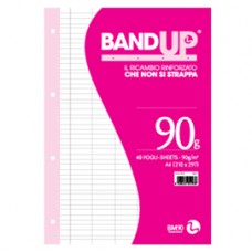 Ricambi BandUp forati rinforzati - A4 - rigo di 3a - 40 fogli - 90gr - BM