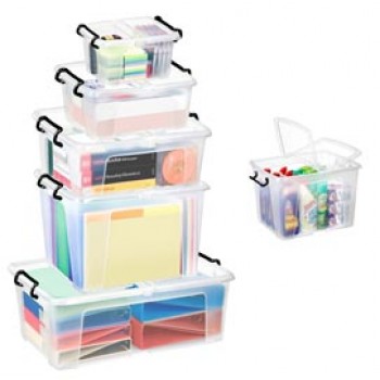 Contenitore multiuso Strata con coperchio - 28,5x22,5x17,5 cm - 6 L - PPL - trasparente - Cep