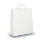 Shopper - maniglia piattina - 22 x 10 x 29 cm - carta kraft - bianco - Mainetti Bags - conf. 350 pezzi