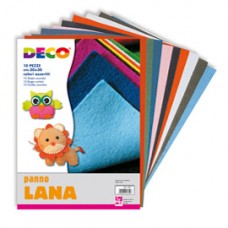 Panno lana - 20x30cm - colori assortiti - DECO - conf. 10 pezzi Panno lana - 20x30cm - colori assortiti - DECO - conf. 10 pezzi
