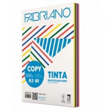 FabrianoColore - A3 - 80 gr - mix 5 colori forti - Fabriano - conf. 250 fogli