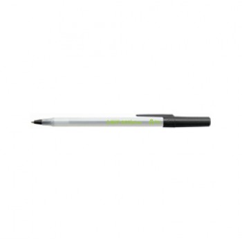 Penna a sfera a scatto con cappuccio ECOlutions - punta 1,0mm - nero  - Bic  - conf. 60 pezzi