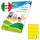 Etichette adesive LP4C - in carta - permanenti - 105 x 72 mm - 8 et/fg - 70 fogli giallo opaco - Tico