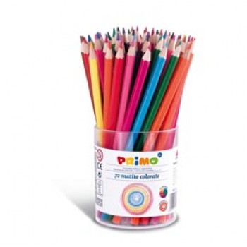 Matite colorate - diametro mina 2,90 mm - colori assortiti - Primo - bicchiere 72 matite